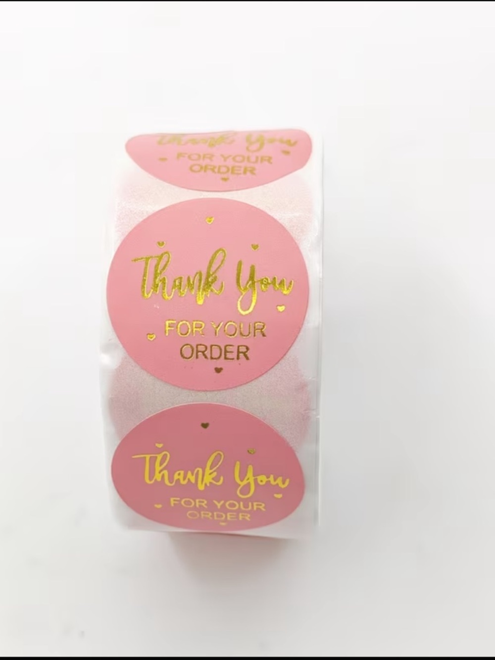 Pink "Thank You For Your Order" Round Stickers - Pack - Picture 3 of 4